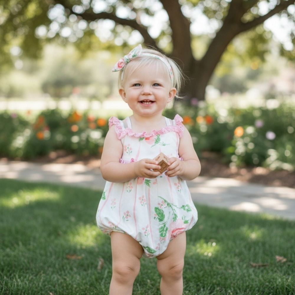 The Beaufort Bonnet Company Pink and Green Swimsuit 2T